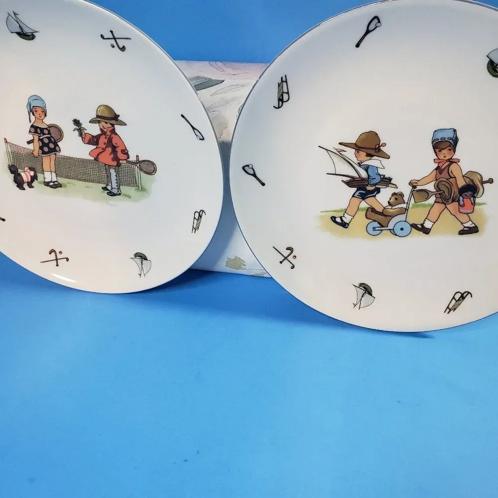 CUTE Pier 1 One Imports Porcelain Nostalgic Children Plates Made in Germany